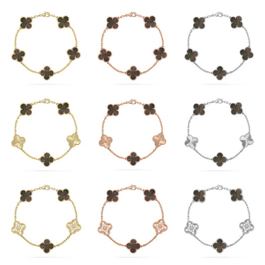 [⭐Shinejoy] CLOVER 5 MOTIF GRAY MOP BRACELET COLLECTION
