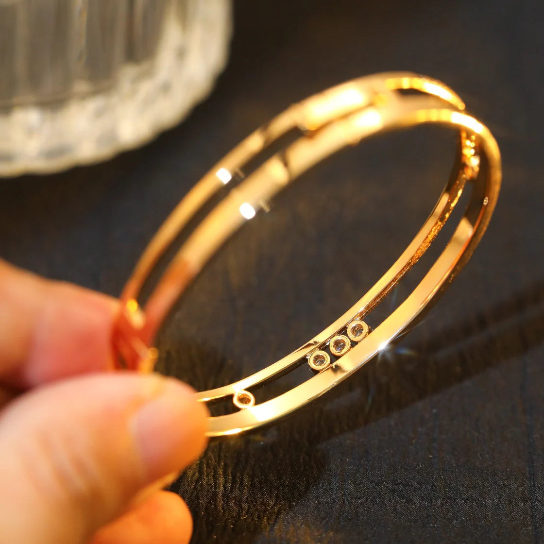[⭐Shinejoy]Move Romane Diamond Bangle Bracelet