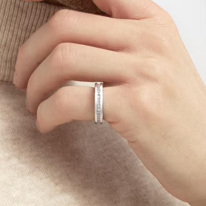 [⭐Shinejoy]ZERO 1 ONE-BAND PAVED DIAMONDS ON THE SPIRAL RING