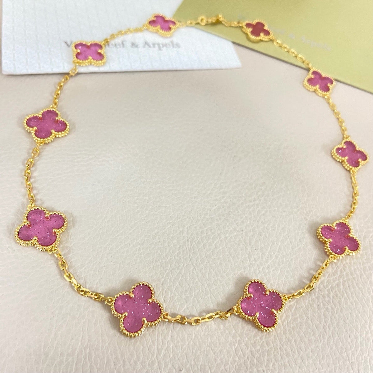 [⭐Shinejoy]CLOVER 10 MOTIFS  NEW BUBBLE PINK ENAMEL