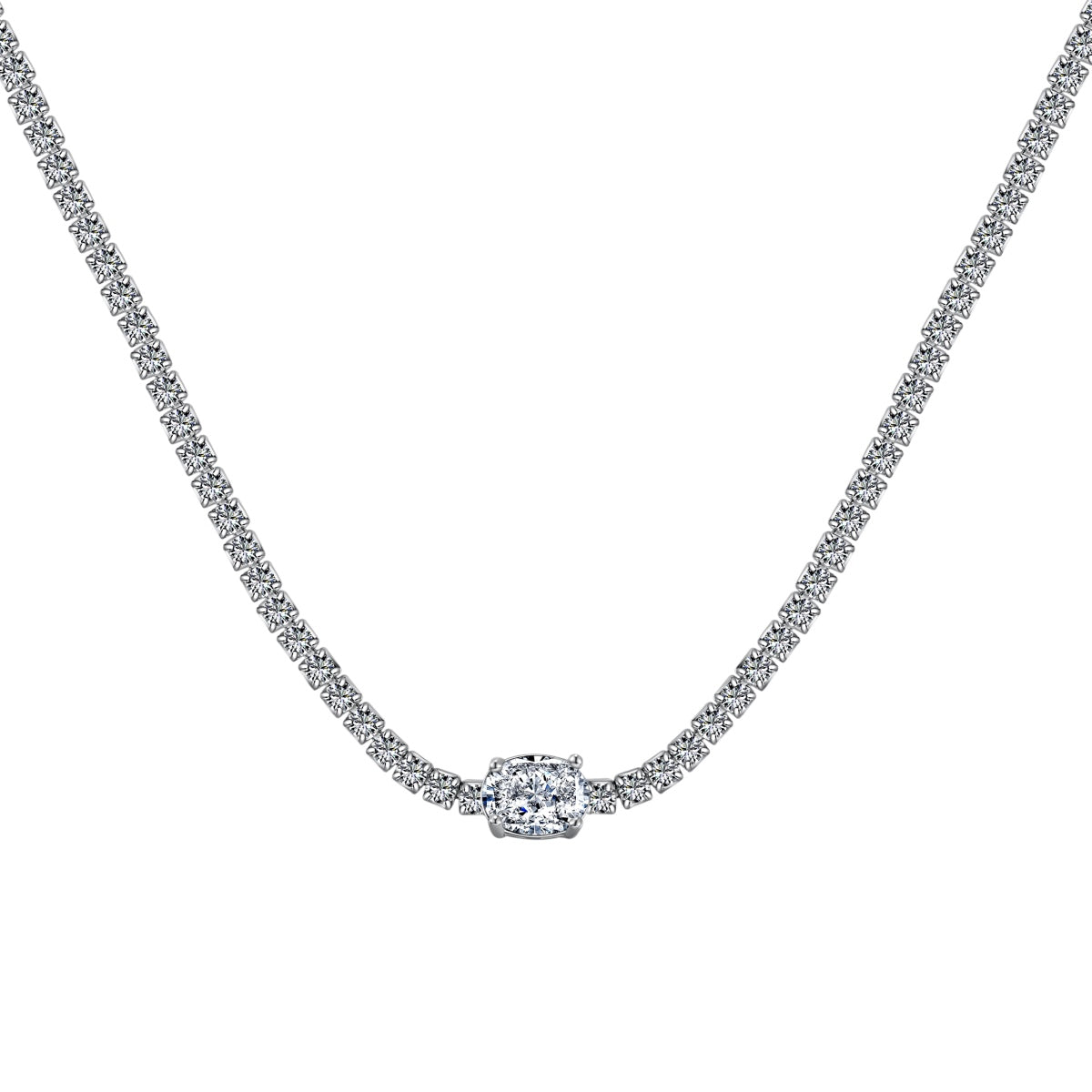 [Shinejoy Jewelry]1.0 Carat Shining Oval Cut Necklace