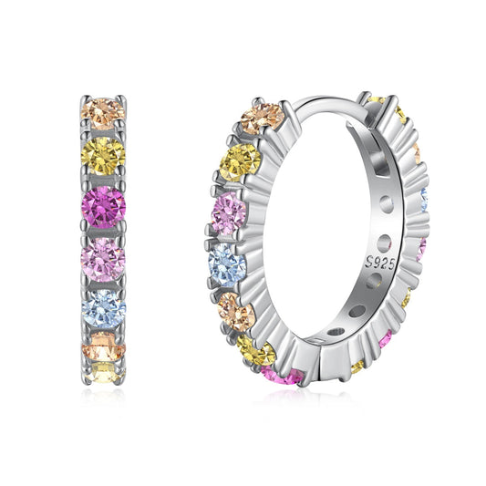 [Shinejoy Jewelry]Radiant Colorful Round Cut Earrings
