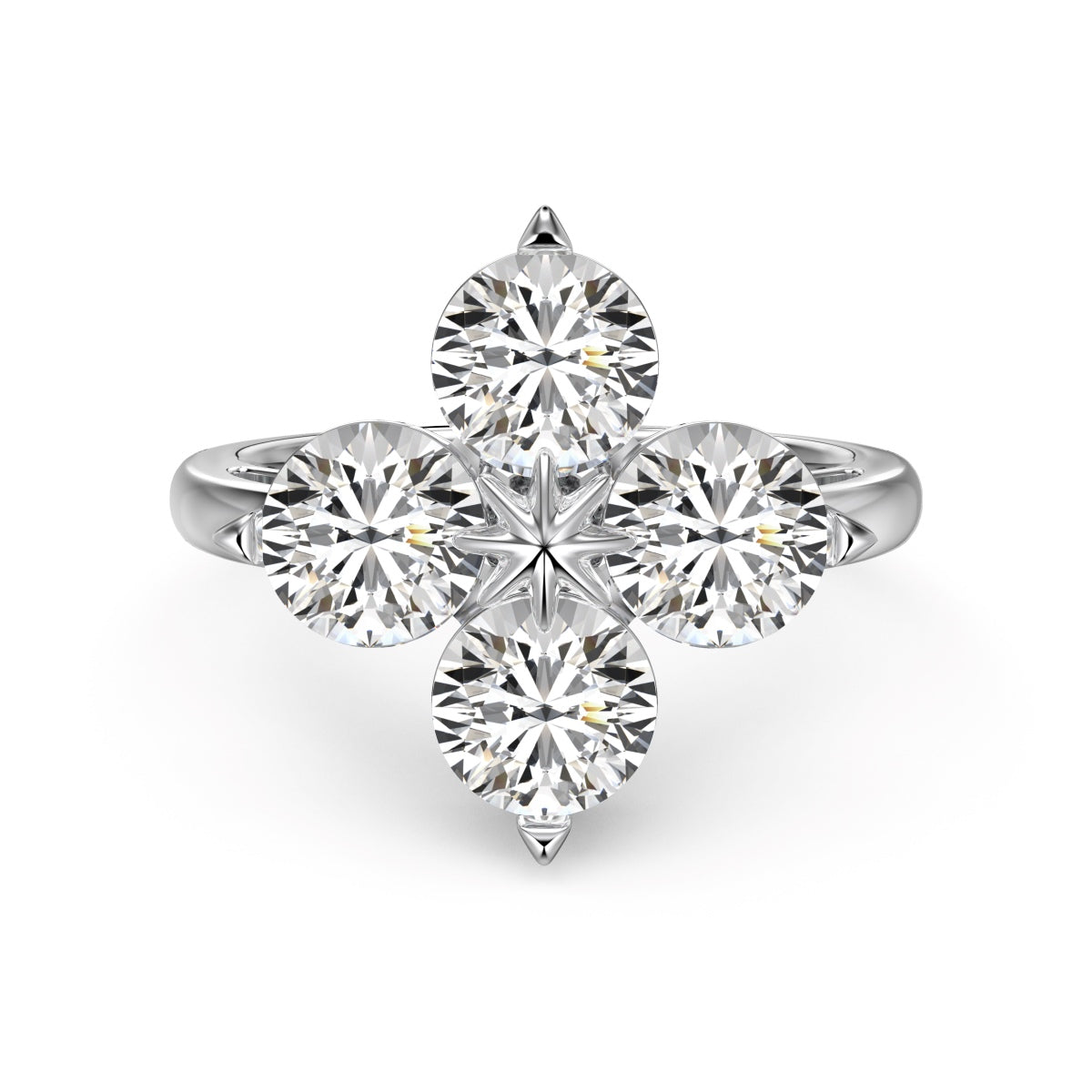 [Shinejoy Jewelry]Four-Leaf Clover Eight-Pointed Star Ring