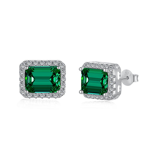 [Shinejoy Jewelry]Luxurious Dainty Emerald Cut Banquet Earrings