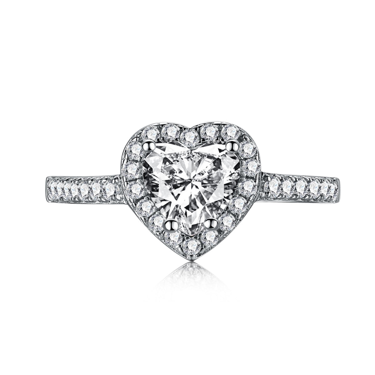 [Shinejoy Jewelry]Eternity Splashy Romantic Heart Shape Lover Ring