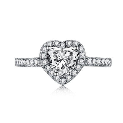 [Shinejoy Jewelry]Eternity Splashy Romantic Heart Shape Lover Ring