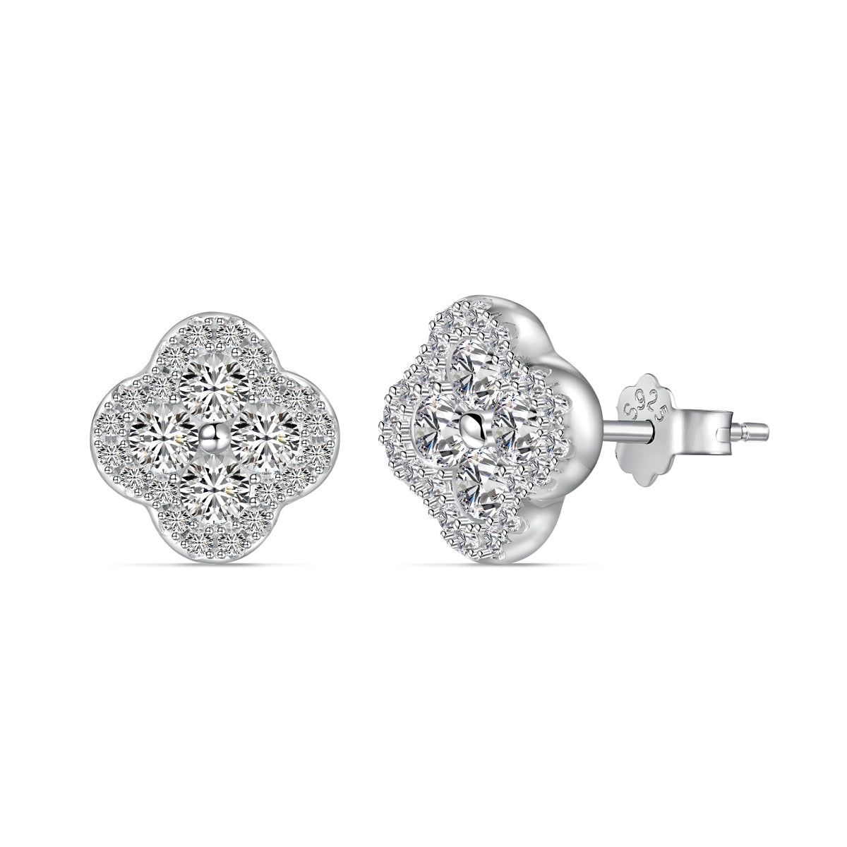 [Shinejoy Jewelry]Four-Leaf Clover Flower Shaped Earrings