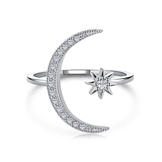 [Shinejoy Jewelry]Eternity Moon & Star Ring