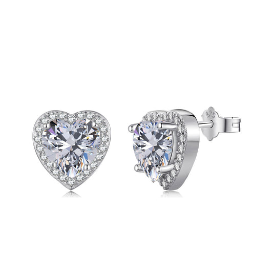 [Shinejoy Jewelry]Sparkling Heart Shape Lover Earrings
