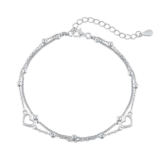 [Shinejoy Jewelry]Dainty Double Layer Love Heart Bracelet