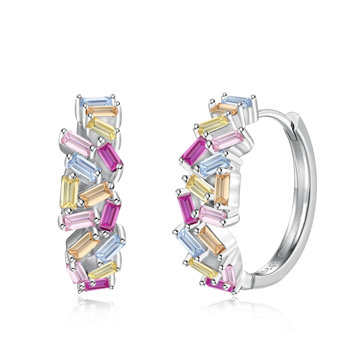 [Shinejoy Jewelry]Dazzling Colorful Emerald Cut Daily Earrings