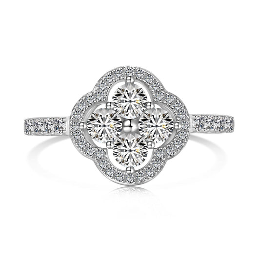 [Shinejoy Jewelry]Four Leaf Clover Flower Design Ring