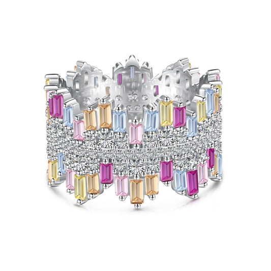 [Shinejoy Jewelry]Luxurious Colorful Radiant Cut Daily Ring