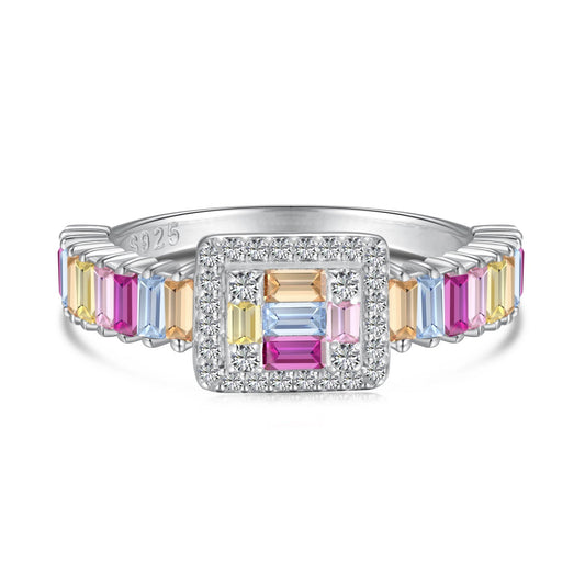 [Shinejoy Jewelry]Exquisite Colorful Radiant Cut Party Ring