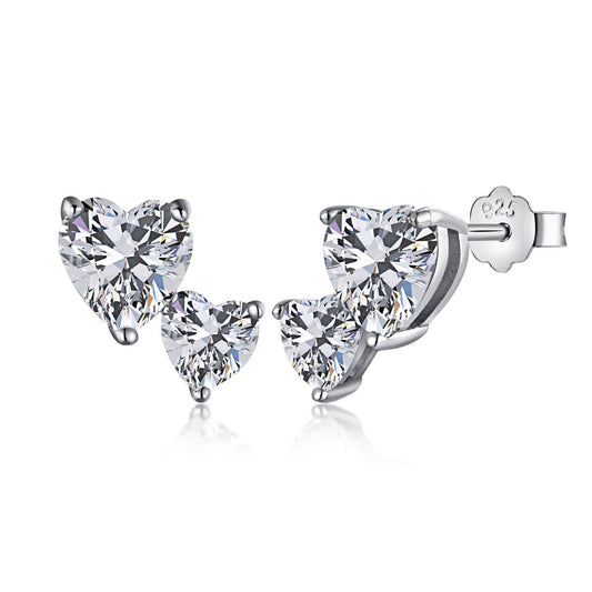 [Shinejoy Jewelry]Double Heart-Shape Classic Princess Style Earrings