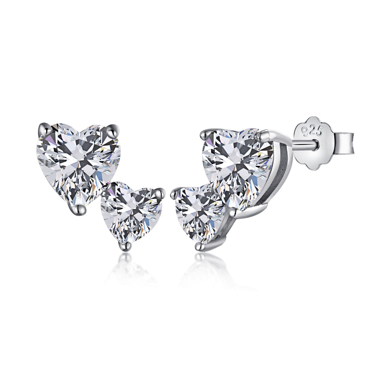 [Shinejoy Jewelry]Double Heart-Shape Classic Princess Style Earrings