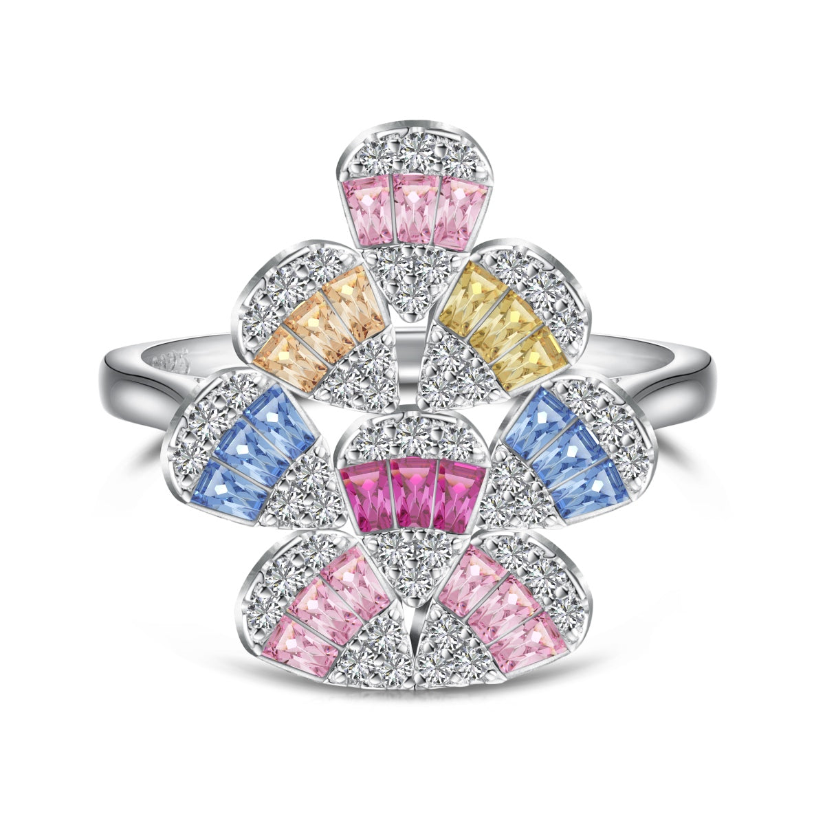 [Shinejoy Jewelry]Sparkling Colorful Water Drop Shape Daily Ring