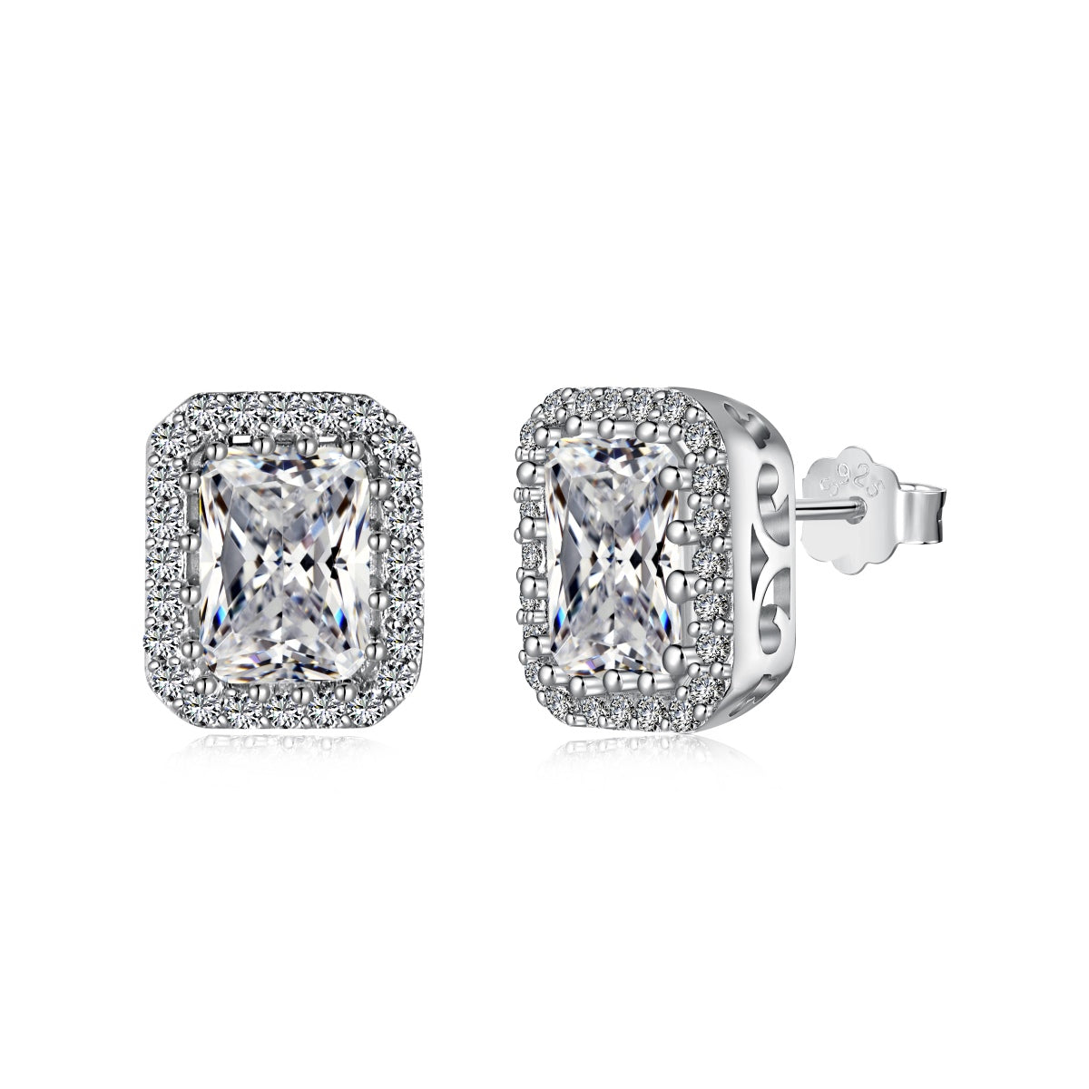 [Shinejoy Jewelry]1.0 Carat Luxurious Dainty Emerald Cut Daily Earrings