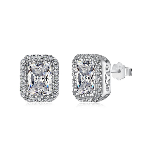 [Shinejoy Jewelry]1.0 Carat Luxurious Dainty Emerald Cut Daily Earrings