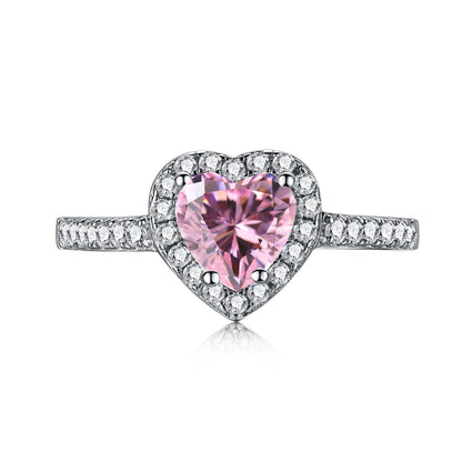 [Shinejoy Jewelry]Eternity Splashy Romantic Heart Shape Lover Ring