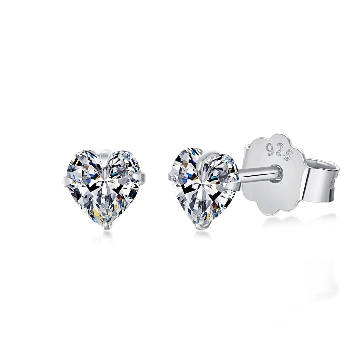 [Shinejoy Jewelry]Sparkling Heart Shaped Simple Earrings
