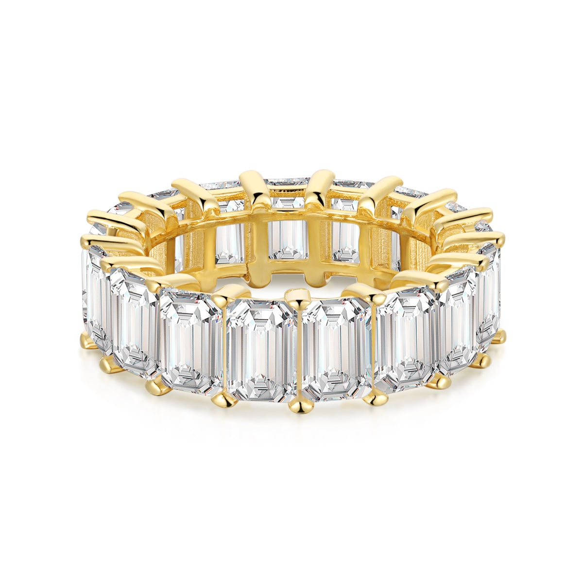 [Shinejoy Jewelry]0.75 Carat Elegant Emerald Cut Tennis Ring