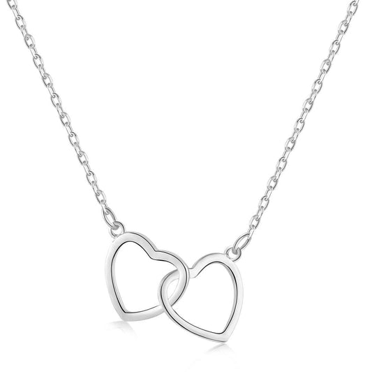 [Shinejoy Jewelry]Sterling Silver Love Double Ring Necklace