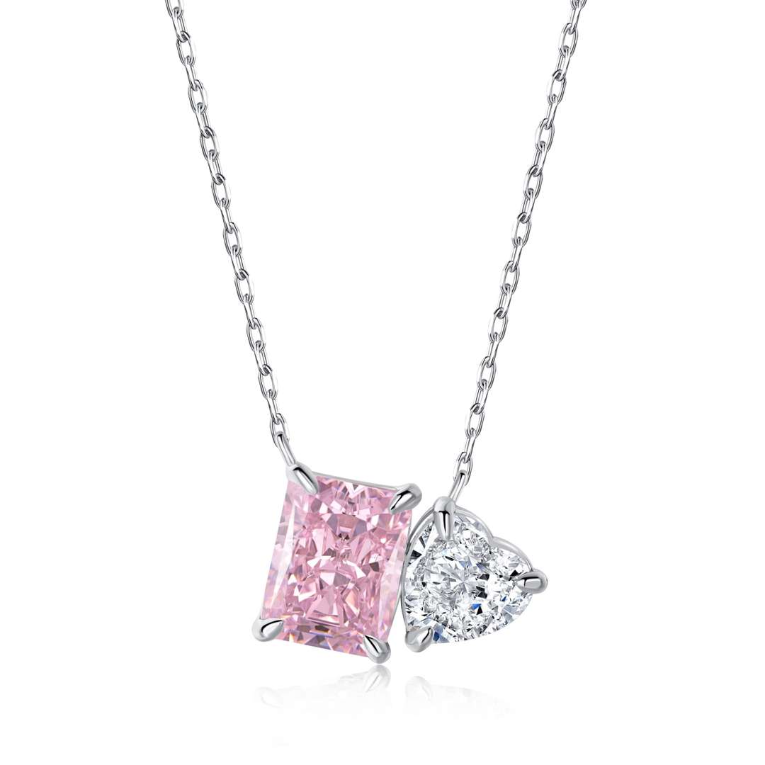 [Shinejoy Jewelry]Dazzling Square & Heart Shape Necklace