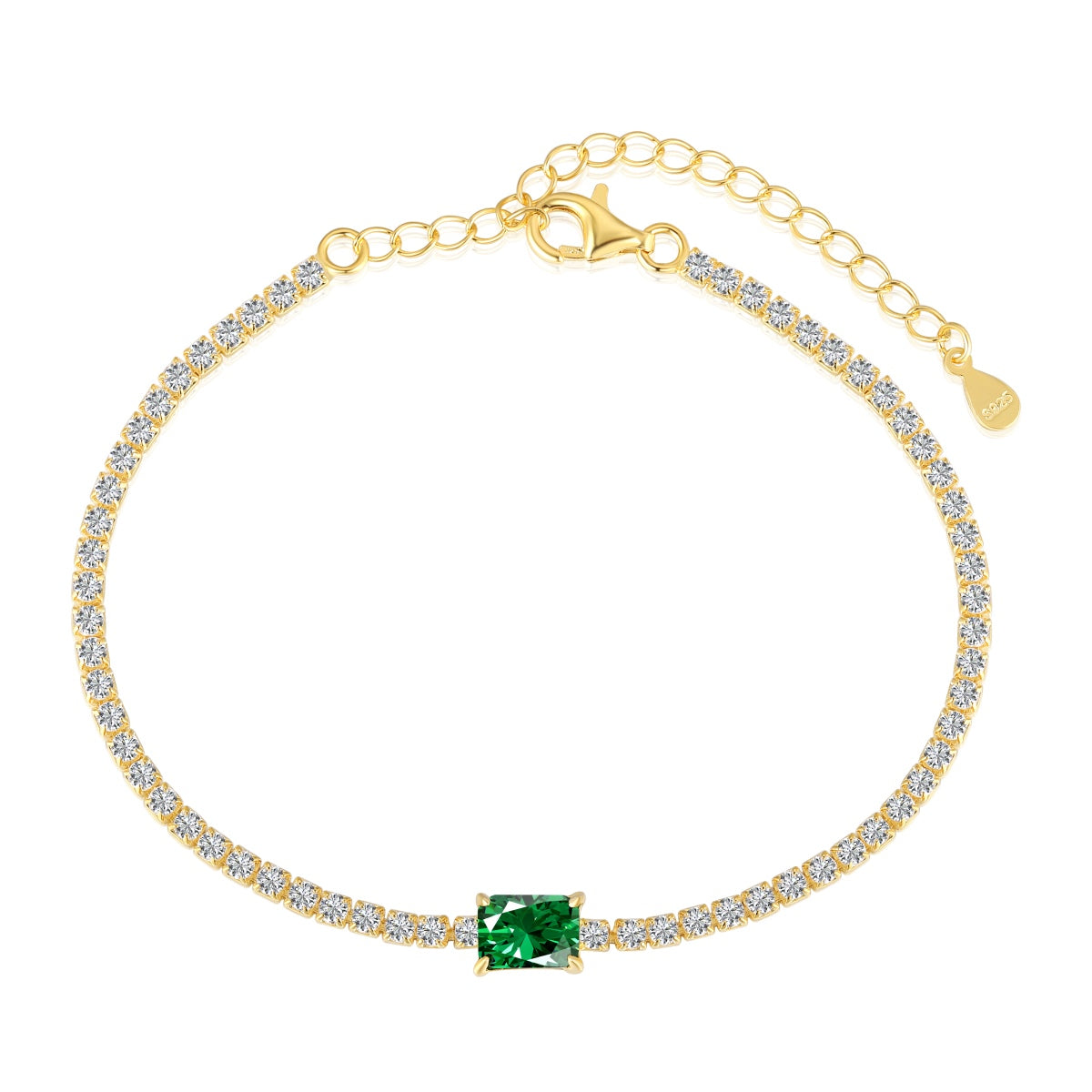 [Shinejoy Jewelry]1.0 Carat Unique Emerald Cut Banquet Bracelet