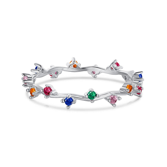 [Shinejoy Jewelry]Radiant Colorful Round Cut Daily Ring