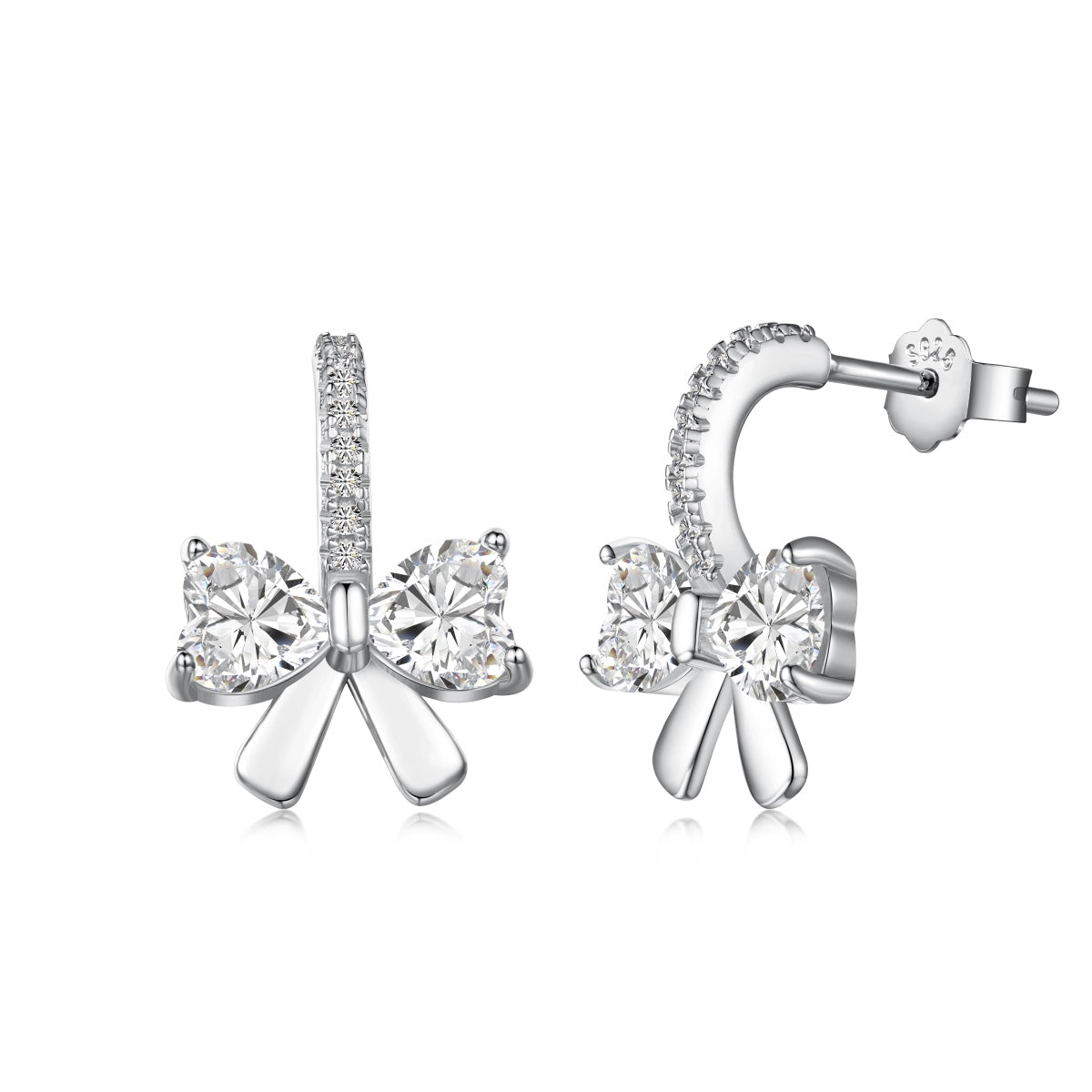 [Shinejoy Jewelry]Exquisite Earrings With Heart-Shaped Bow Design