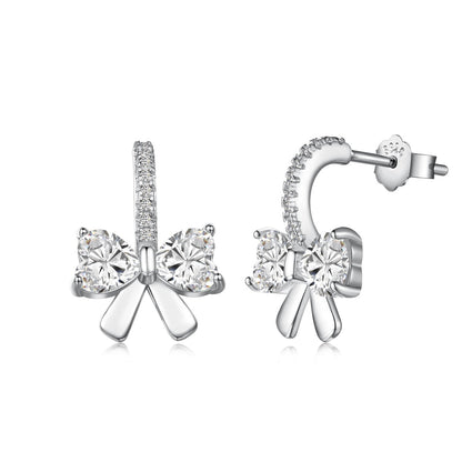 [Shinejoy Jewelry]Exquisite Earrings With Heart-Shaped Bow Design