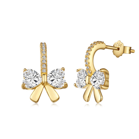 [Shinejoy Jewelry]Exquisite Earrings With Heart-Shaped Bow Design
