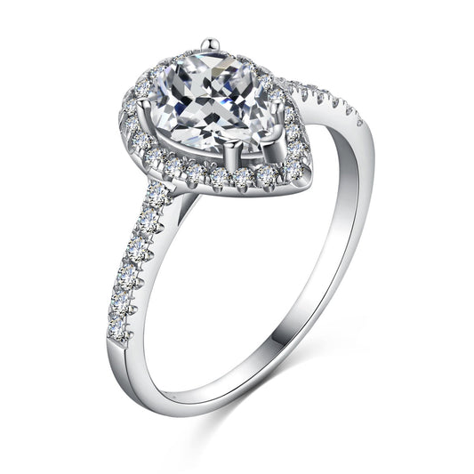 [Shinejoy Jewelry]1.0 Carat Luxurious Resplendent Water Drop Shape Wedding Ring