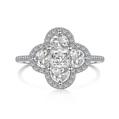 [Shinejoy Jewelry]Luxurious Eternity Flower Shape Banquet Ring