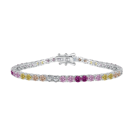 [Shinejoy Jewelry]Radiant Colorful Round Cut Tennis Bracelet