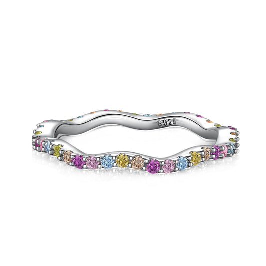 [Shinejoy Jewelry]Dainty Colorful Round Cut Party Ring