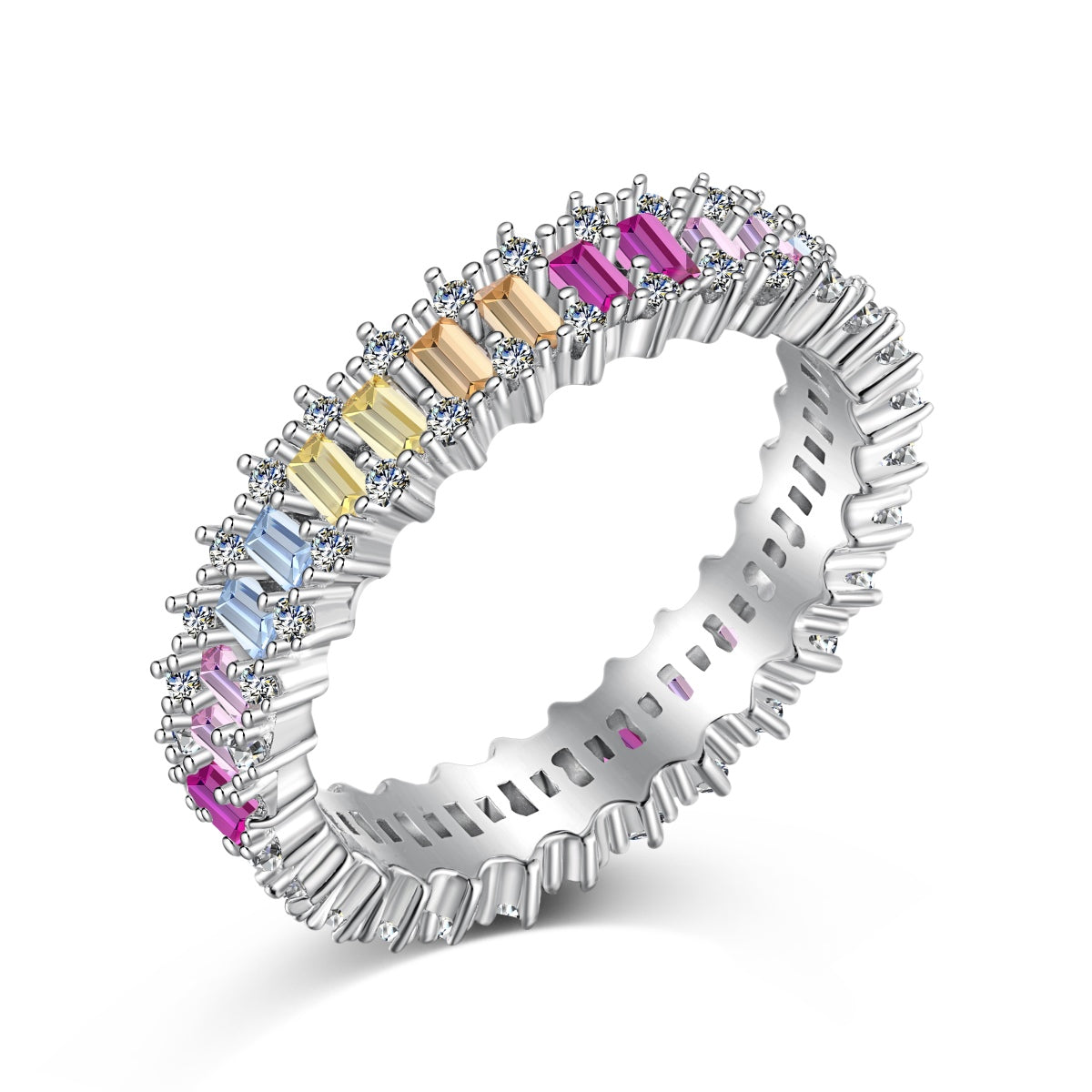 [Shinejoy Jewelry]Splashy Ornate Emerald Cut Cocktail Ring