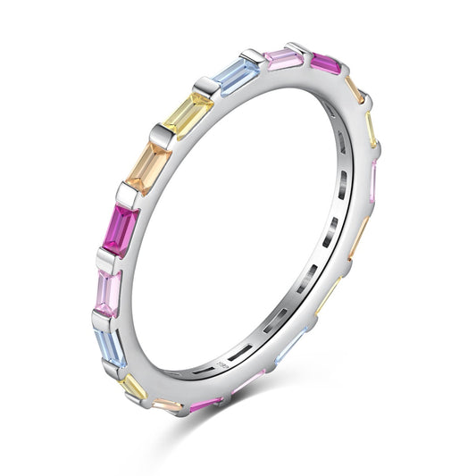 [Shinejoy Jewelry]Exquisite Multicolored Emerald Cut Daily Ring