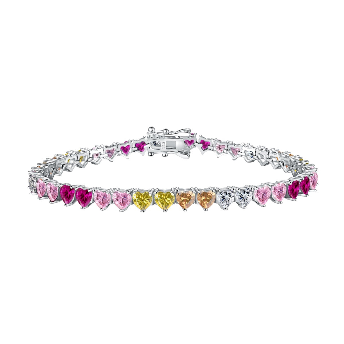 [Shinejoy Jewelry]Luxurious Colorful Romantic Heart Shape Lover Bracelet