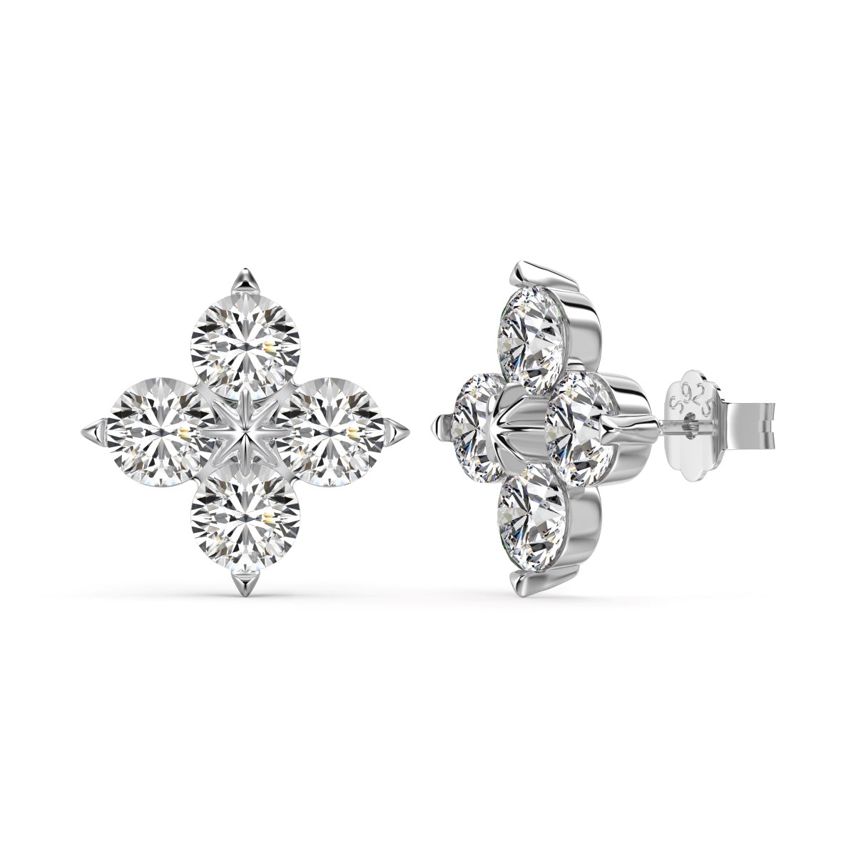 [Shinejoy Jewelry]Four-Leaf Clover Eight-Pointed Star Earrings