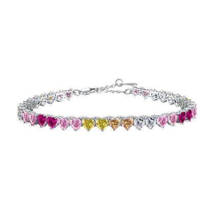 [Shinejoy Jewelry]Luxurious Colorful Romantic Heart Shape Lover Bracelet