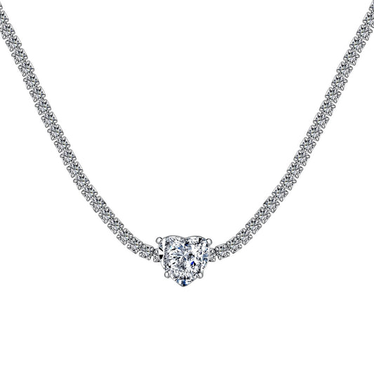 [Shinejoy Jewelry]2.0 Carat Sparkling Tennis Heart Cut Necklace