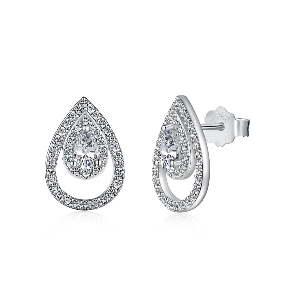 [Shinejoy Jewelry]Sparkling Delicate Water Drop Shape Daily Earrings