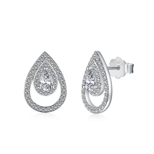 [Shinejoy Jewelry]Sparkling Delicate Water Drop Shape Daily Earrings