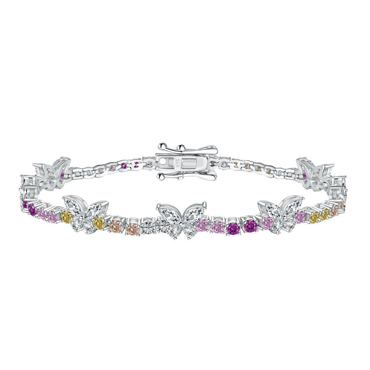 [Shinejoy Jewelry]Ornate Colorful Butterfly Shape Round Cut Daily Bracelet