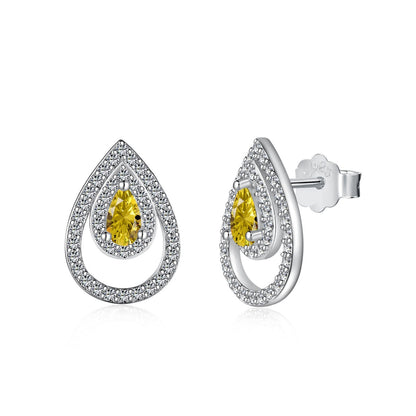 [Shinejoy Jewelry]Sparkling Delicate Water Drop Shape Daily Earrings