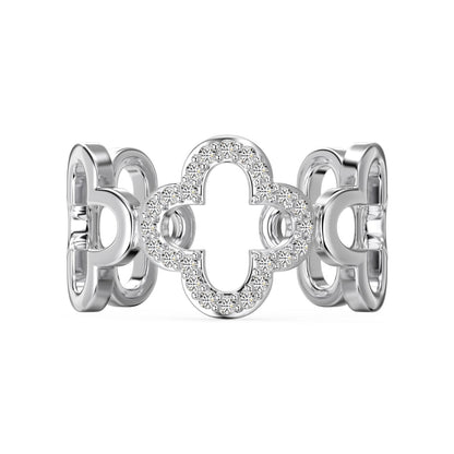 [Shinejoy Jewelry]Hollow Design Four-Leaf Clover Flower Shape Ring