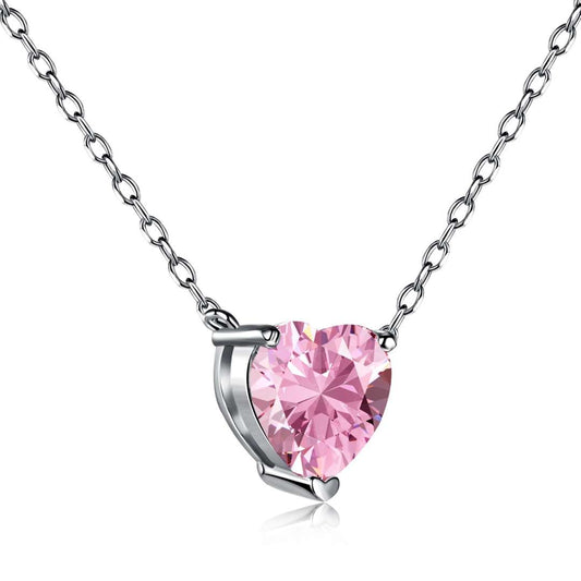 [Shinejoy Jewelry]Heart Shape Main Stone Pendant Collarbone Necklace