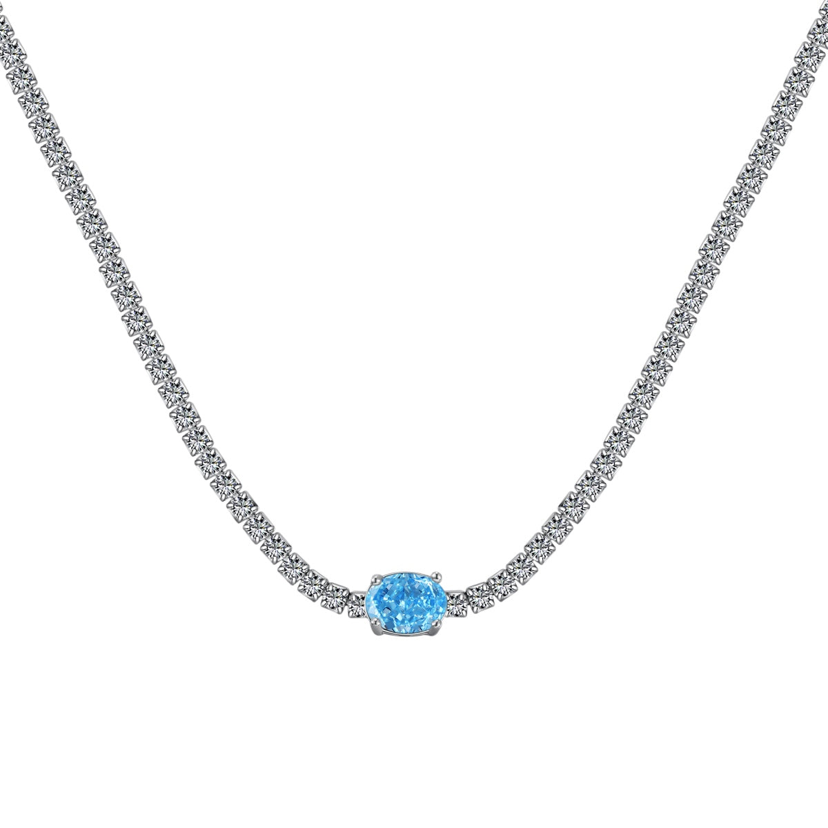 [Shinejoy Jewelry]1.0 Carat Shining Oval Cut Necklace